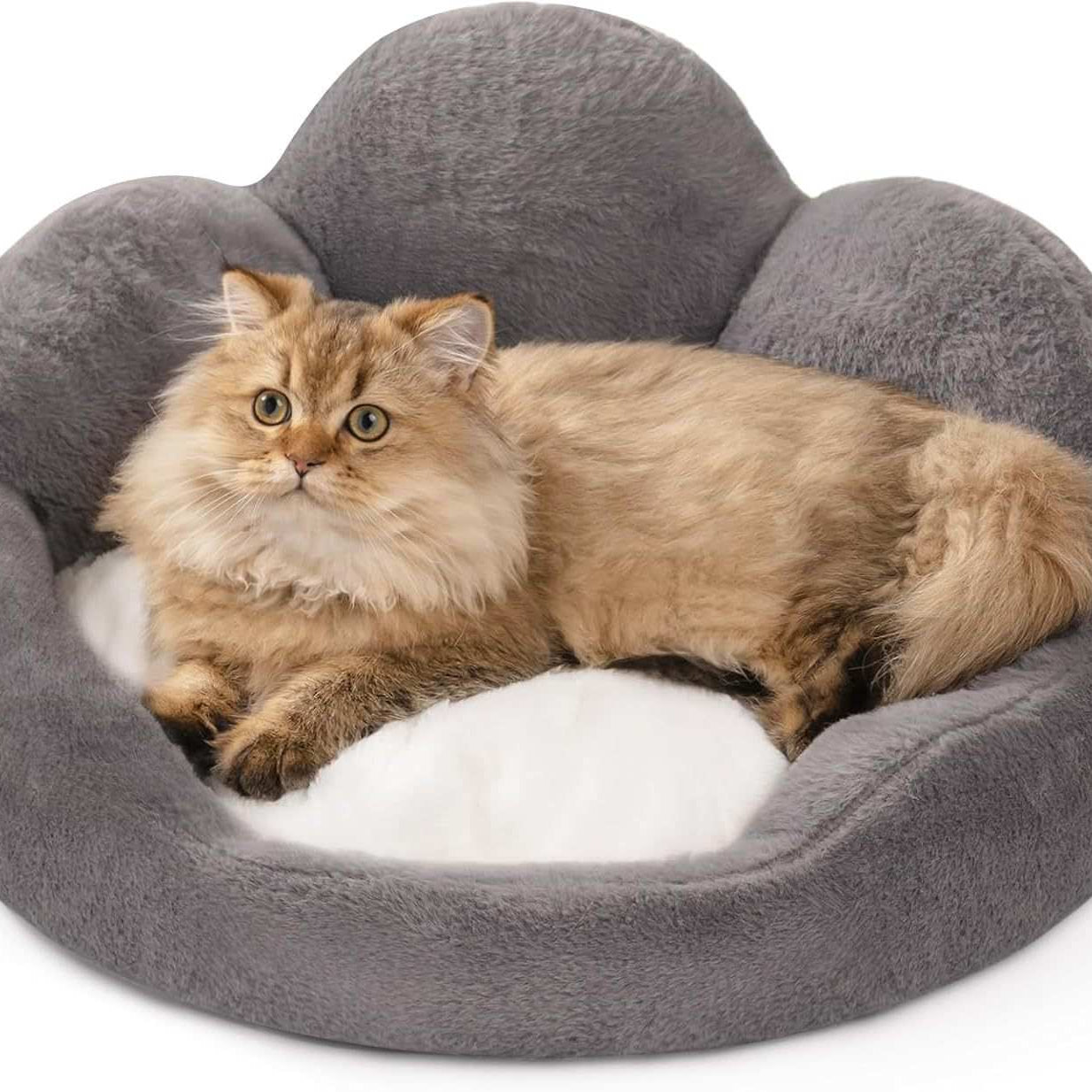 Flower-Shaped Pet Bed - Fluffy Washable Couch for Cats & Small Dogs