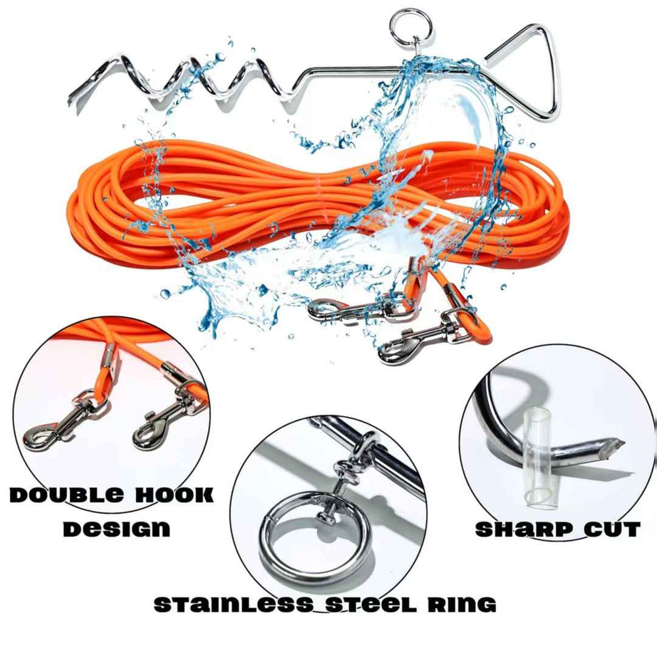 Ground Stake Fixed Dog Leash Allows Your Beloved Dog To Play More Freely