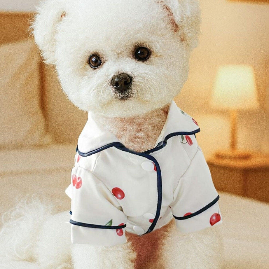 Satin Pet Pajamas with Contrast Piping