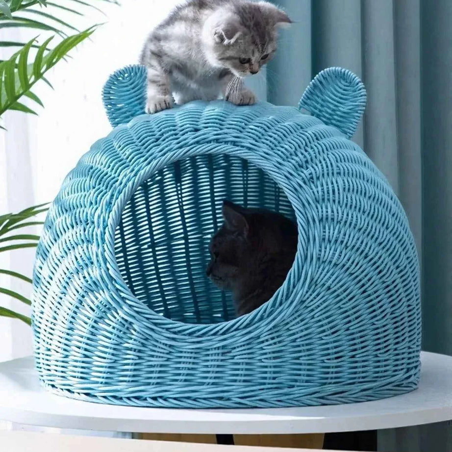 Rattan Pet Nest - Cute Pet Shaped Bed