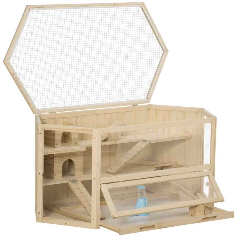Large Wooden Hamster Cage -  3 Tier Playhouse with Tray