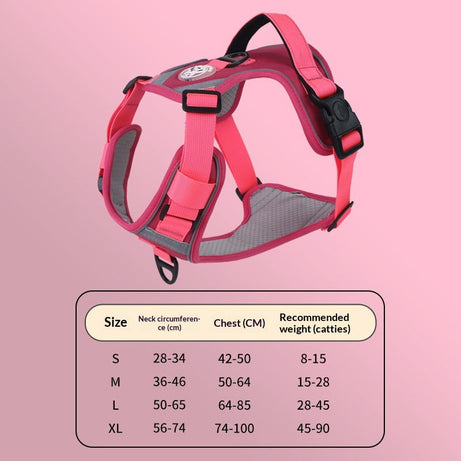 Adjustable Dog Harness - Large Chest Style with Leash
