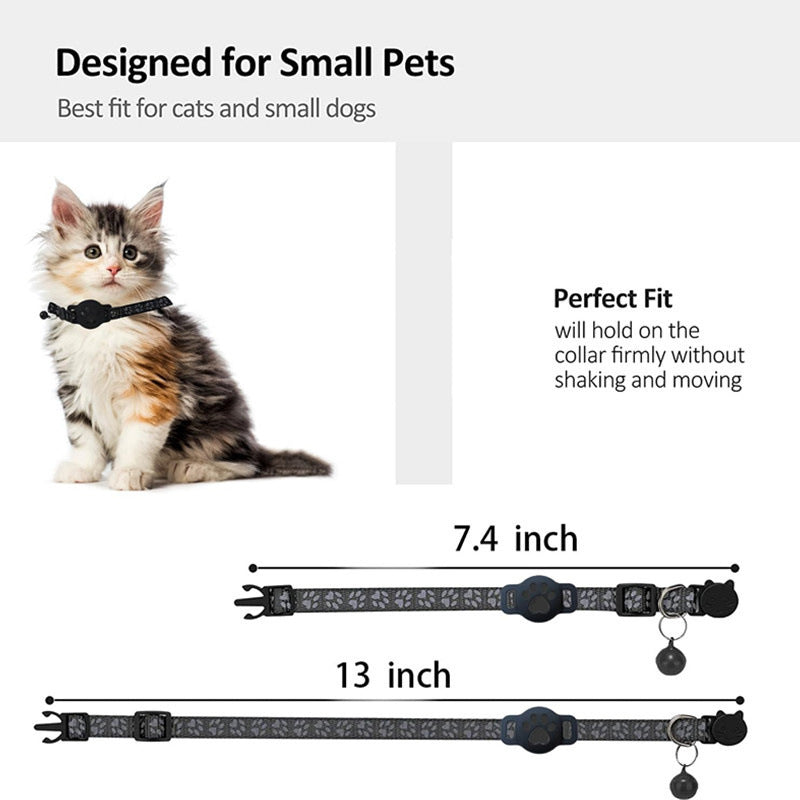 Paw Prints Tracker - Cat Collar with AirTag Holder