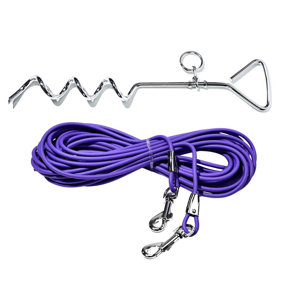 Ground Stake Fixed Dog Leash Allows Your Beloved Dog To Play More Freely