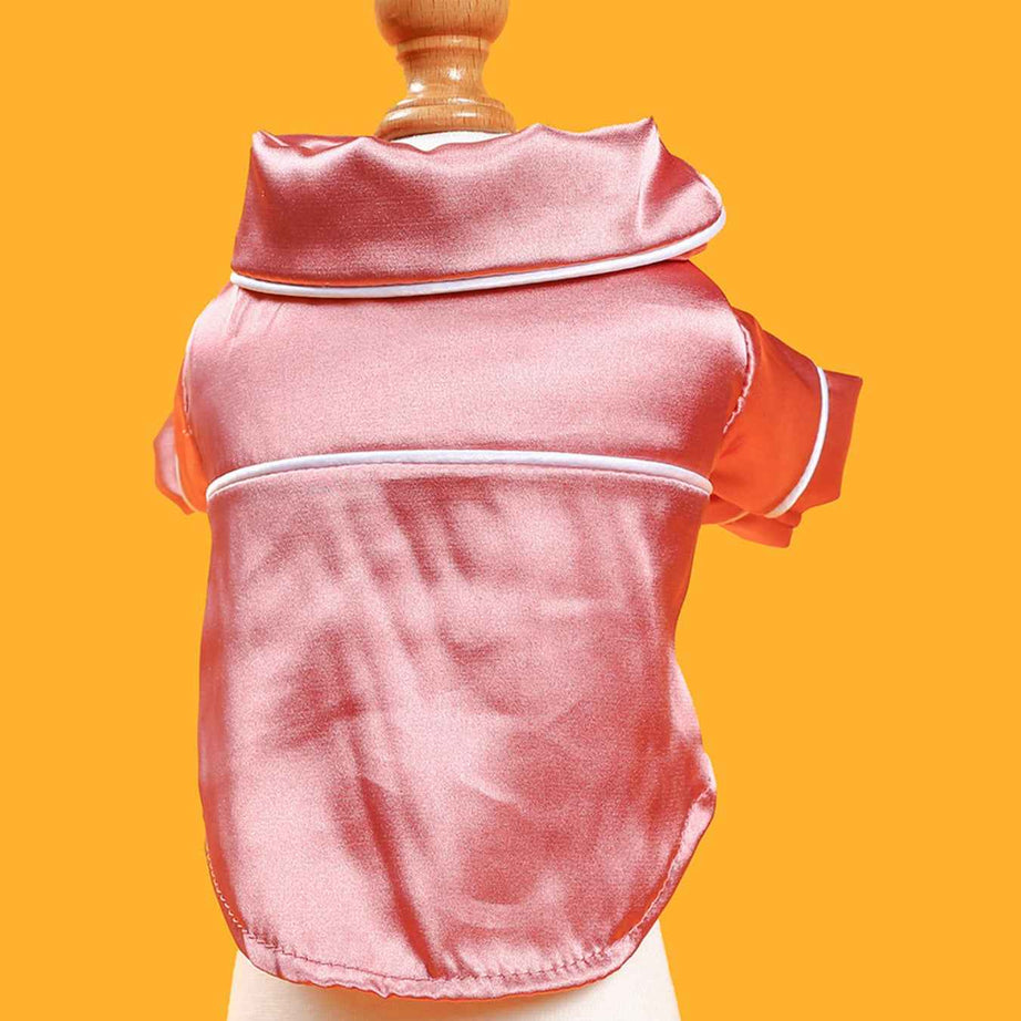 Satin Pet Pajamas with Contrast Piping
