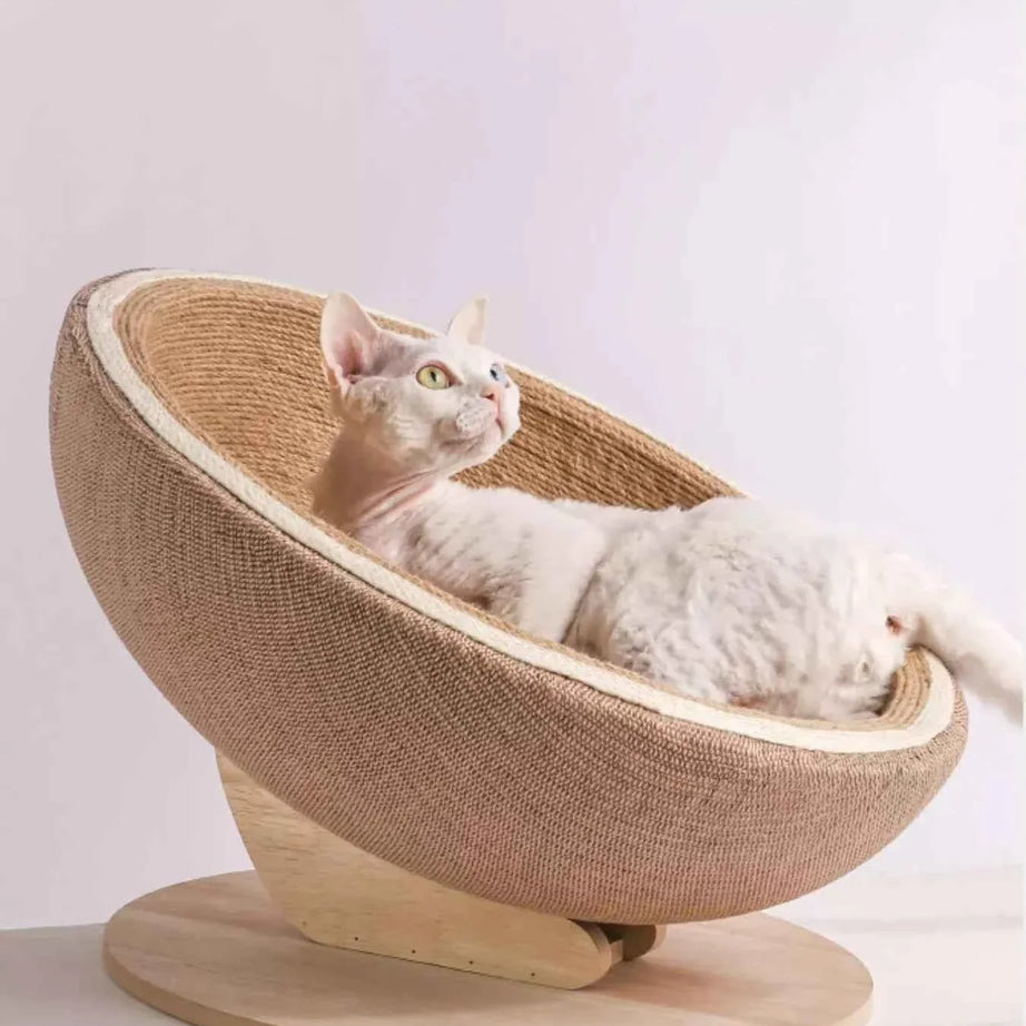 Cat Scratcher Nest Bed - Semi-enclosed with Hemp Rope