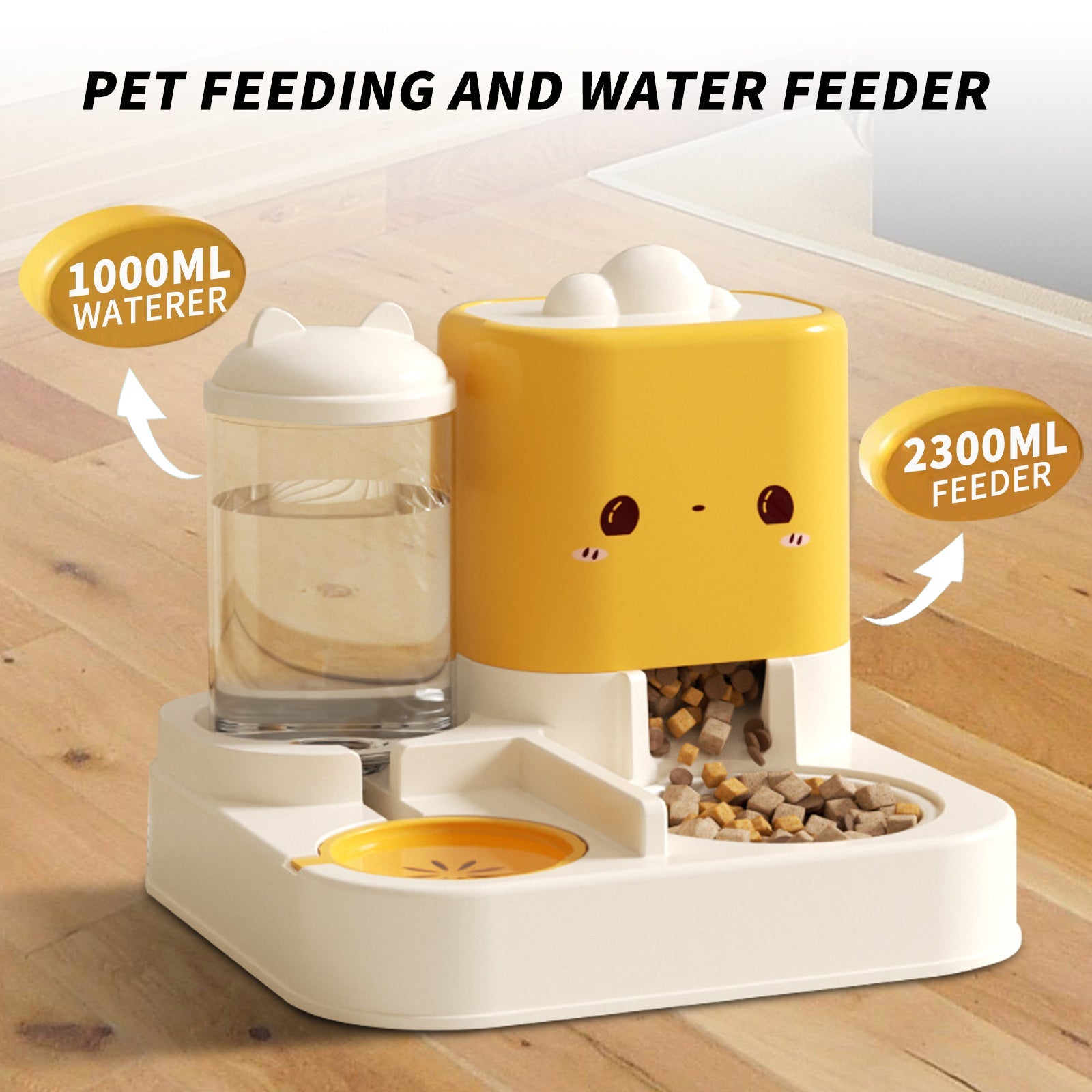 Cloud Ears Pet Bowl - 2-in-1 Food & Water Feeder for Travel