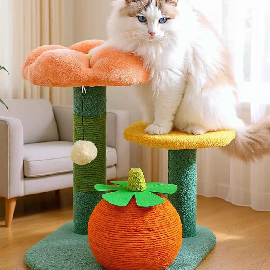 Cat Scratching Post Sisal - Soft Plush Tower Platform