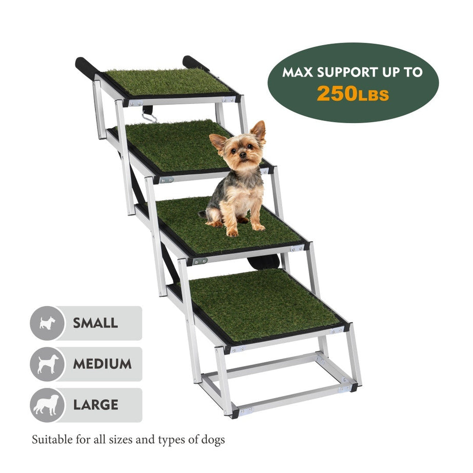 Foldable Dog Ramp for Cars - Portable Stairs for Large Dogs 250lbs