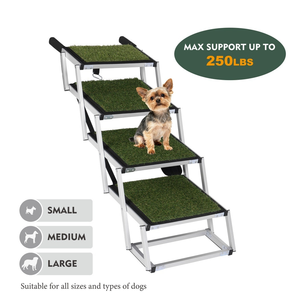 Foldable Dog Ramp for Cars - Portable Stairs for Large Dogs 250lbs