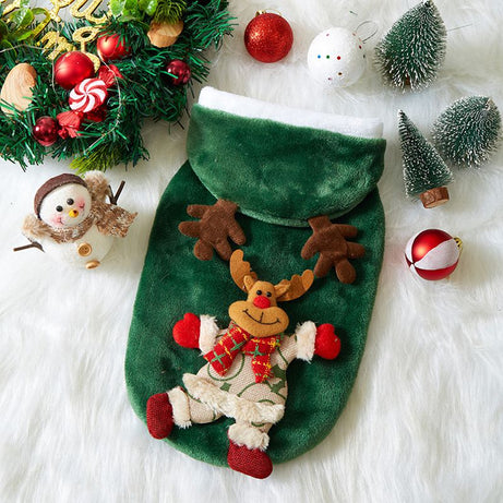Christmas Dog Hoodie - Festive Flannel Pet Costume