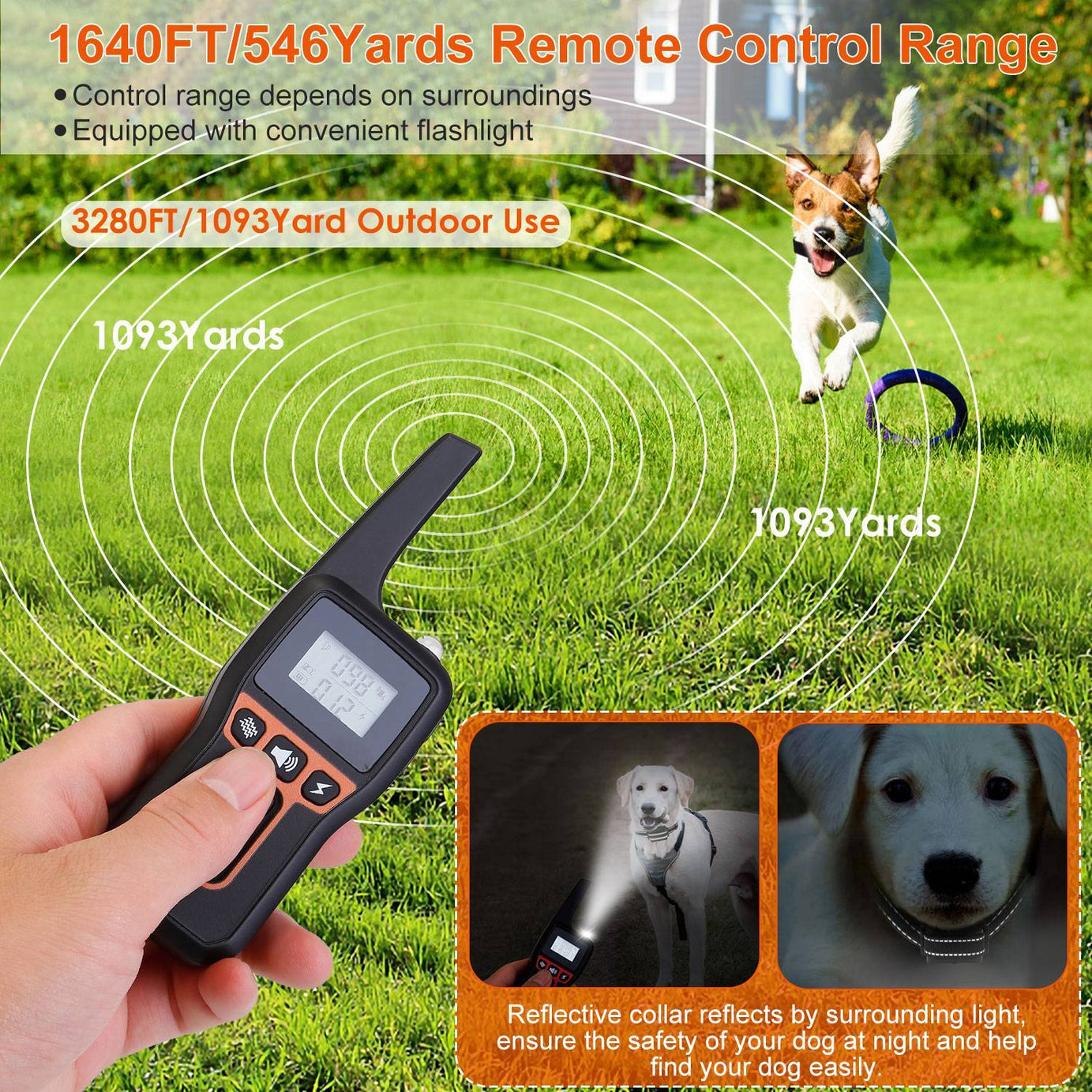Dog Training Collar - 3280ft Range IP67 Waterproof 3 Modes