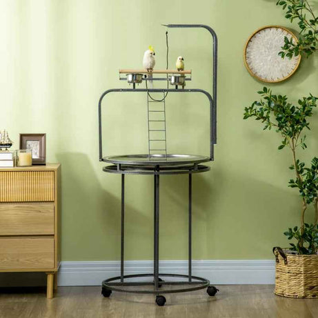 PawHut Parrot Stand - Large Bird Perch Stand With Toy Hook