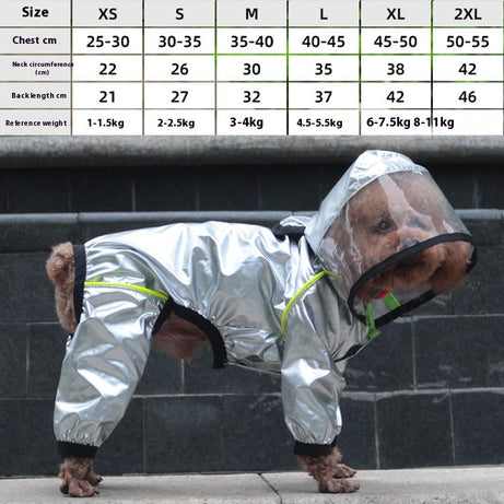 Full-Cover Dog Raincoat - Waterproof Four-Leg Design