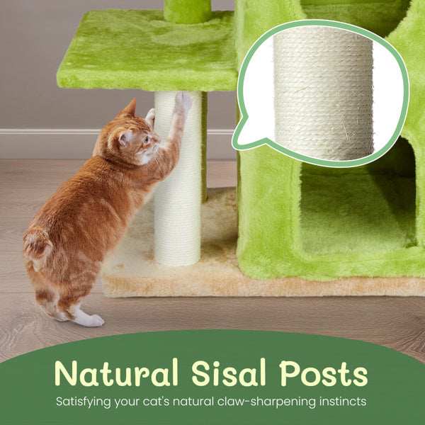 3-inch Yellow-green Speaker-shaped Double-layer Cat House  Hammock Cat Bed