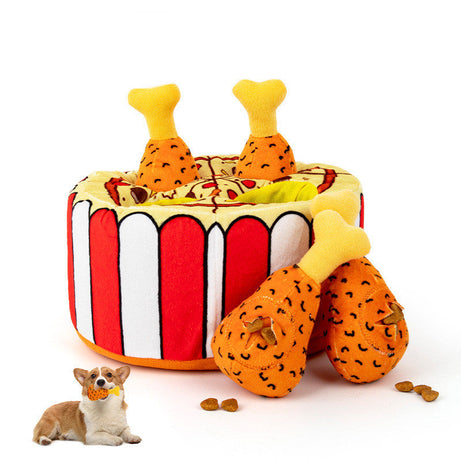 Interactive Chicken Leg Puzzle Dog Toy with Sound