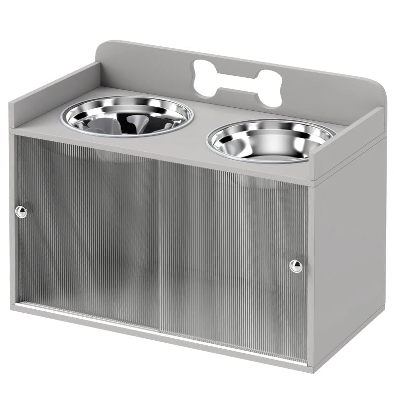 Elevated Dog Bowls - Modern Gray Design