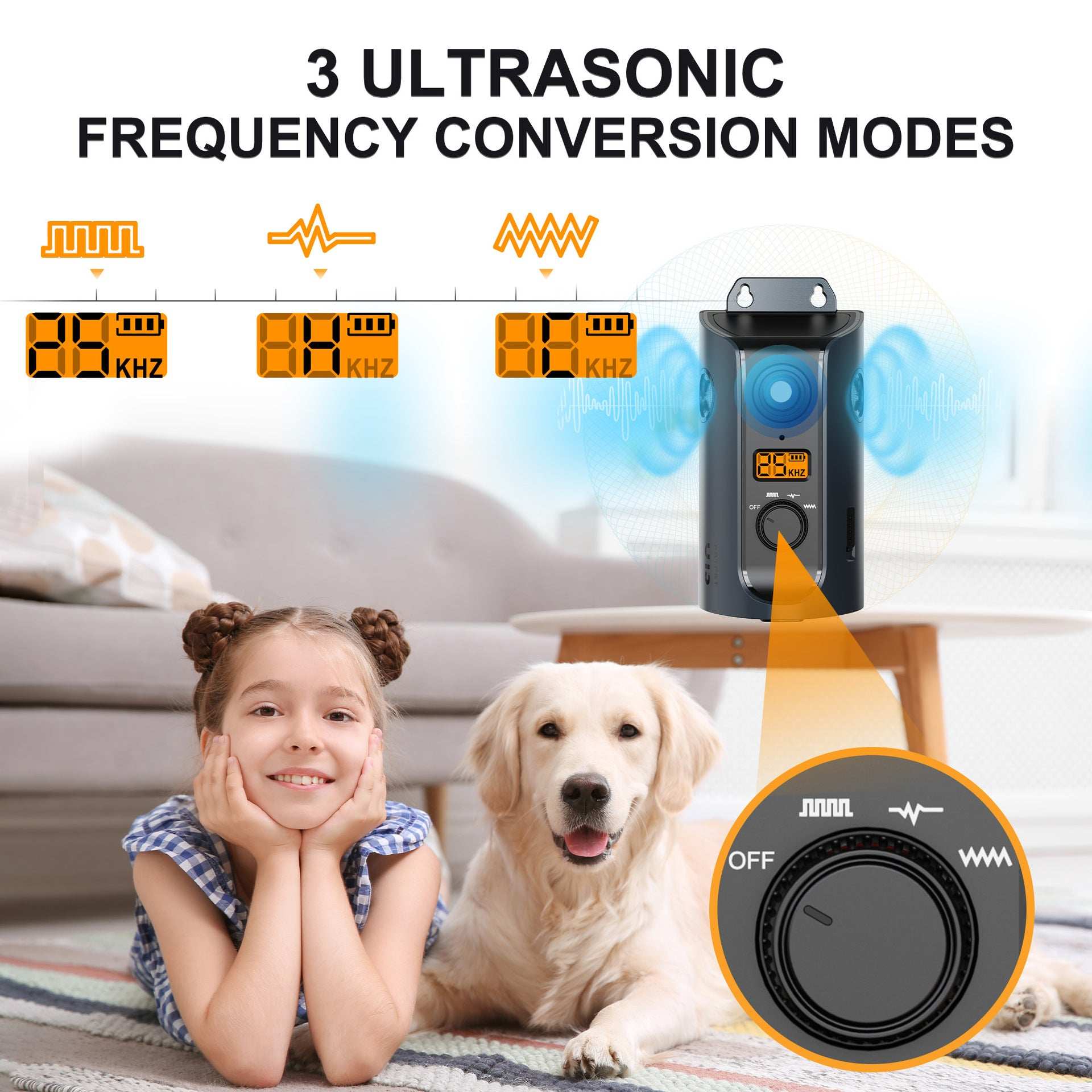 Intelligent Anti-barking Device Pet Ultrasonic Bark Stoppers Indoor Outdoor
