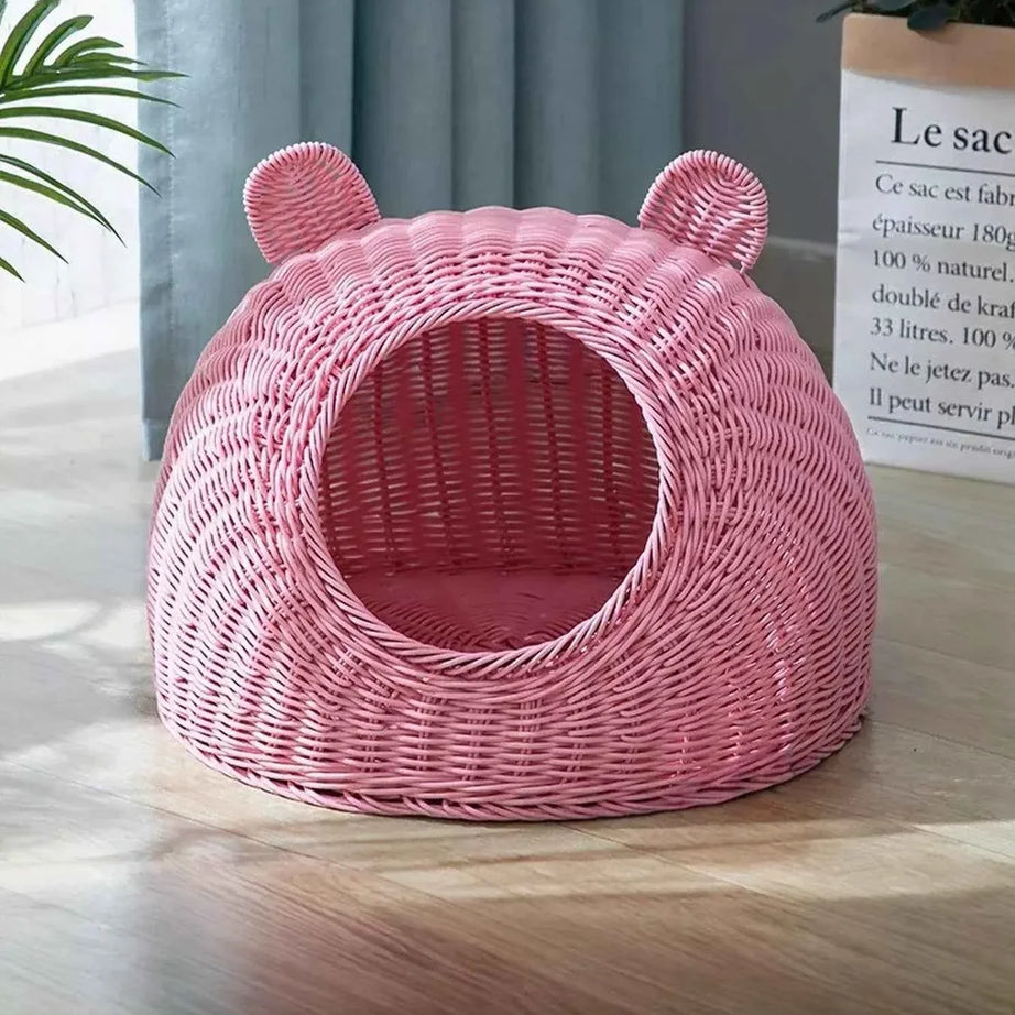 Rattan Pet Nest - Cute Pet Shaped Bed