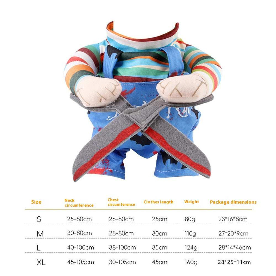 Adjustable Pet Halloween Costume - Funny Character Suit with Straps