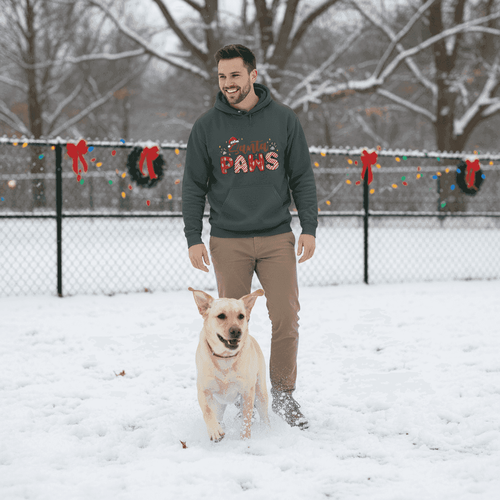 Santa Paws Holiday Hoodie for Dog Lovers - Cozy Festive Gift