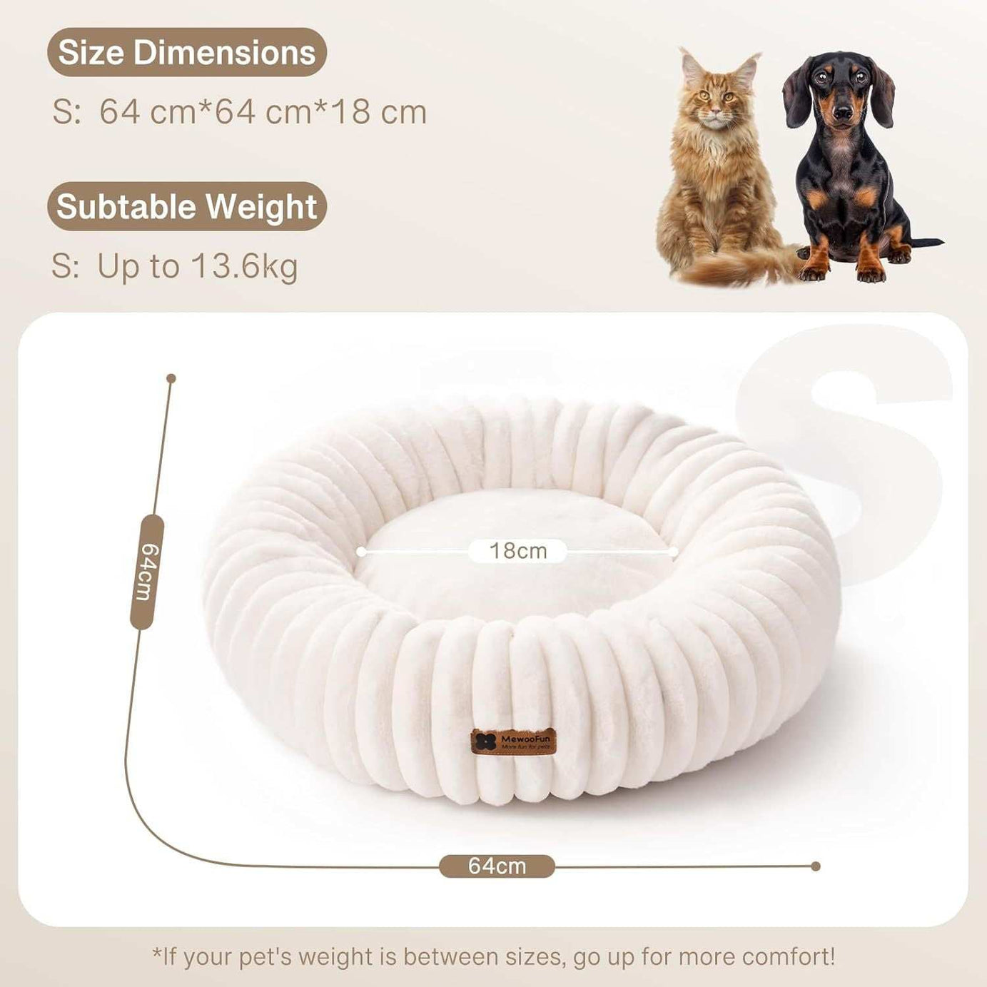 Donut Dog Bed - Calming Round Fluffy