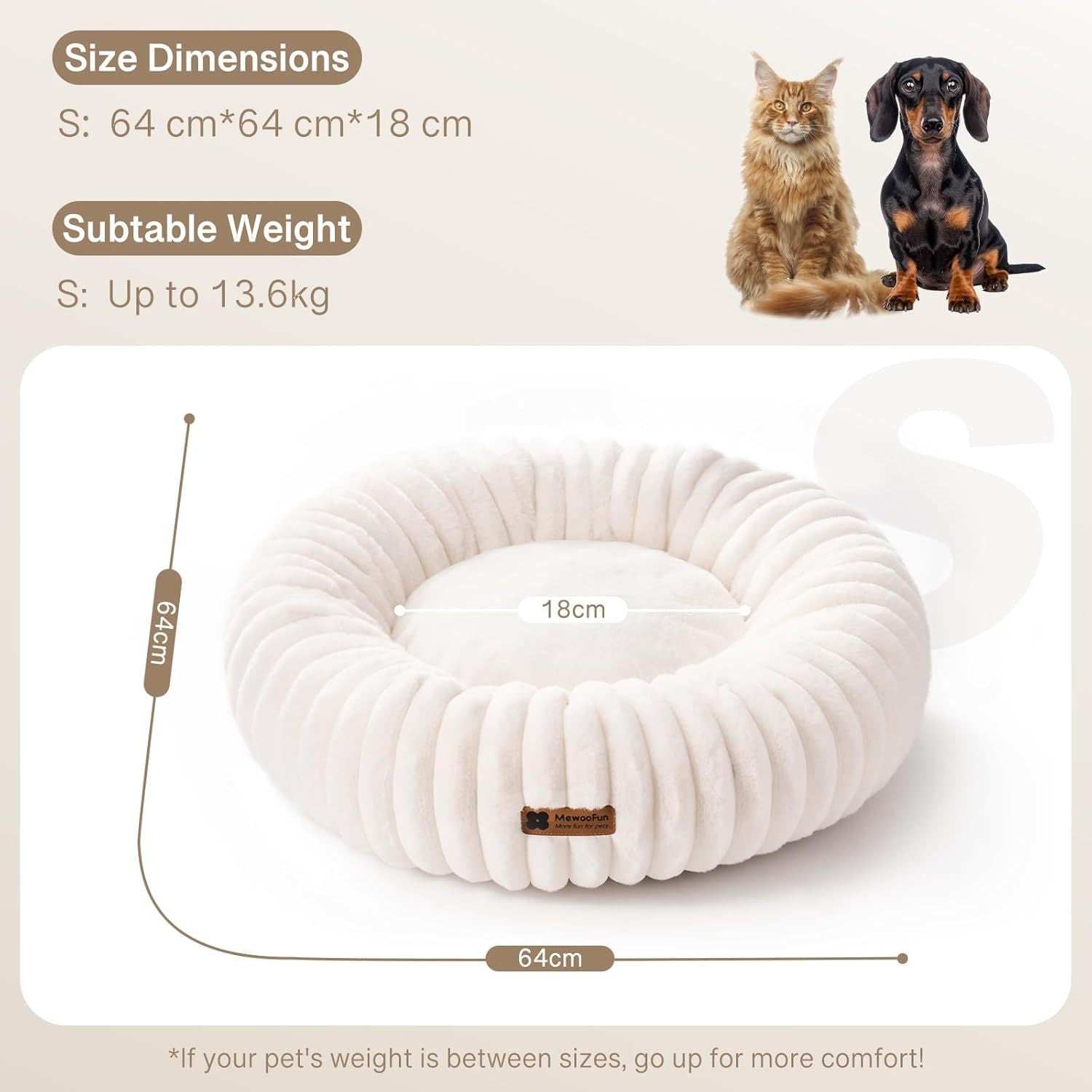 Donut Dog Bed - Calming Round Fluffy