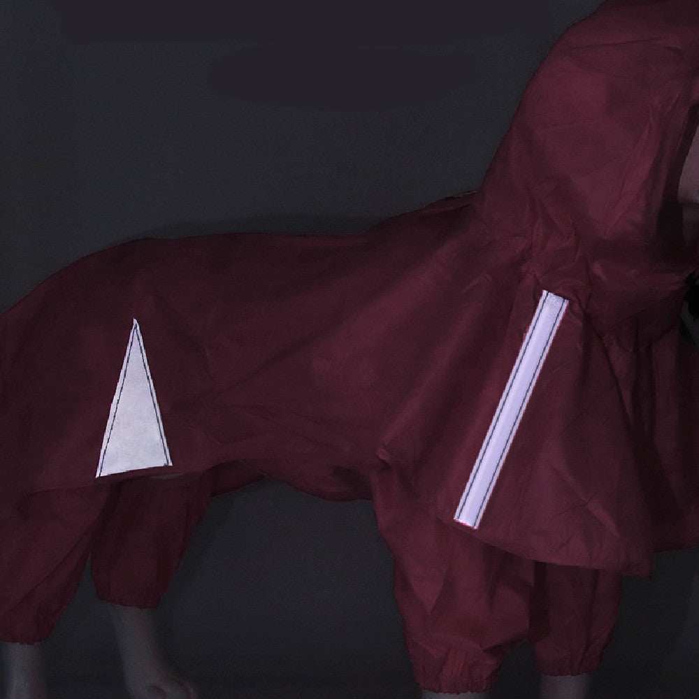 Reflective Night View Pet Fashion Cloak Hooded Dog Raincoat
