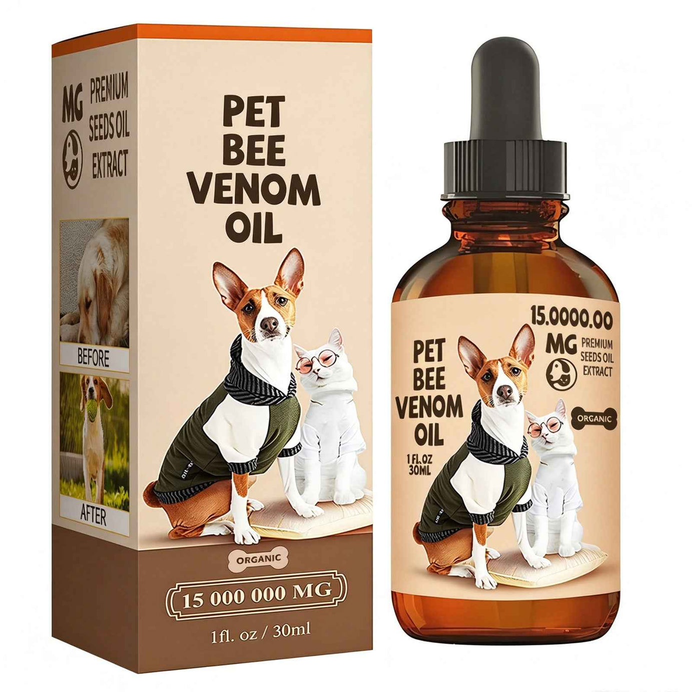 Pet Joint Relief Oil 30ml - Bee Venom Topical Supplement Dogs and Cats