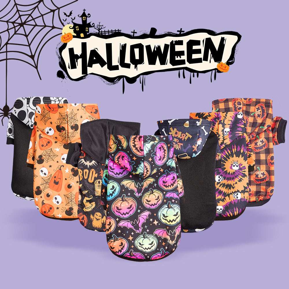 Halloween Pumpkin Pet Hoodie - Adorable Costume Accessory