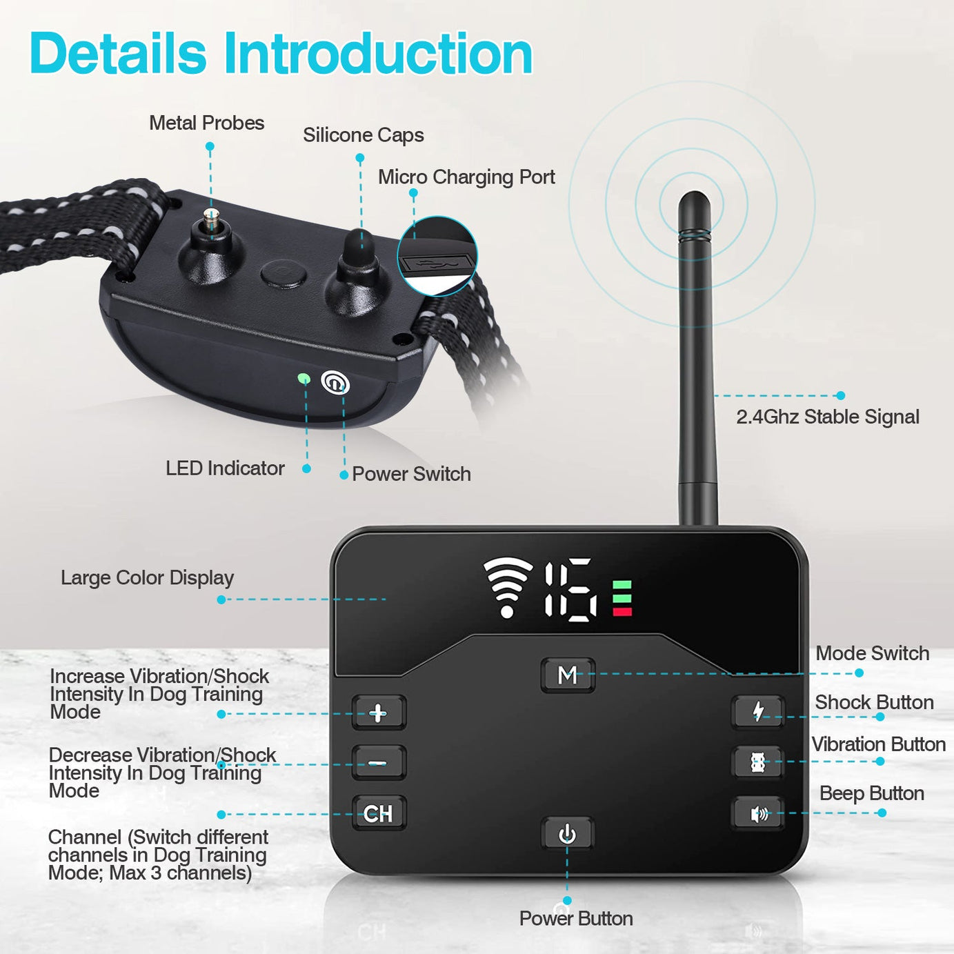 Dog Wireless Fence 2-in-1 - Training Collar System 2 Receivers