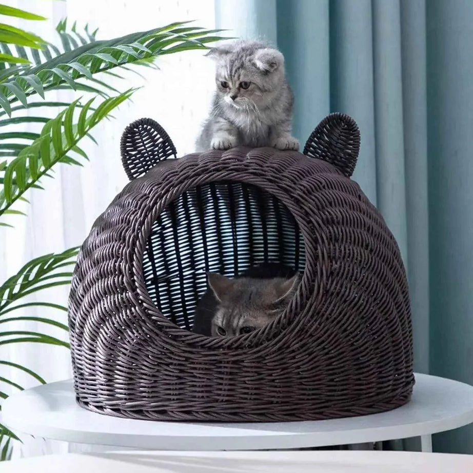 Rattan Pet Nest - Cute Pet Shaped Bed