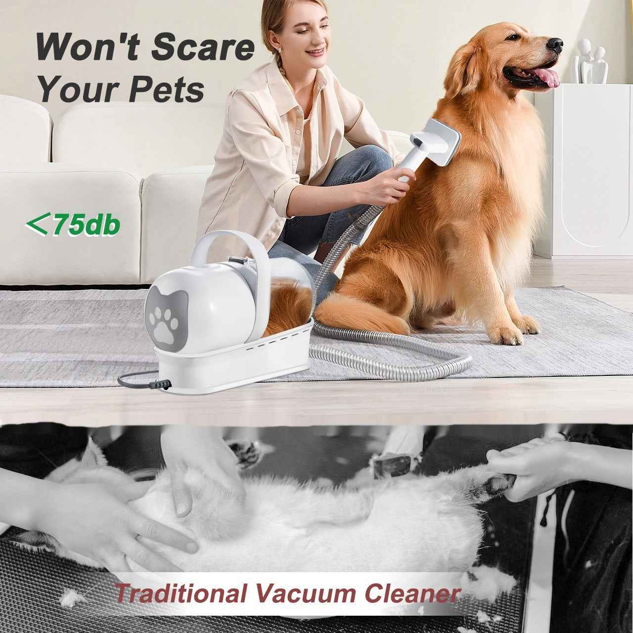 Complete Pet Grooming Kit for Heavy Shedding Dogs - Vacuum