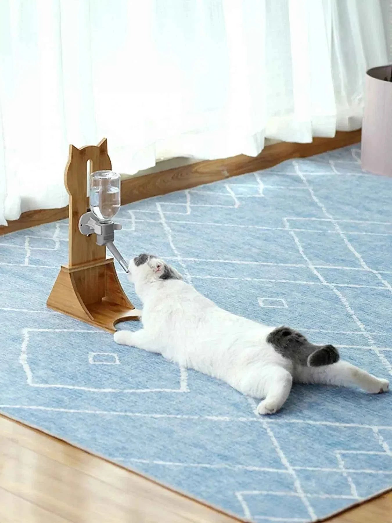 Pet Water Dispenser - Elevated Wooden Base