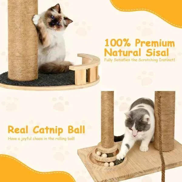 Cat Tree Floor to Ceiling - 6 Level Capsule Tower with Hammock