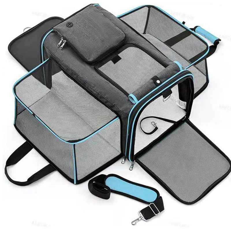 Foldable Pet Carrier Bag - Car Seat Travel Bag for Cats and Small Dogs