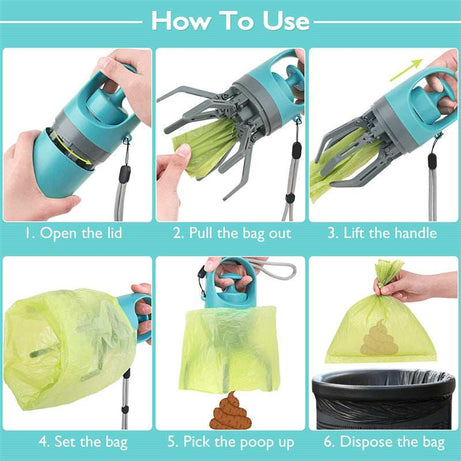 Portable Dog Pooper Scooper - Built-in Bag Dispenser