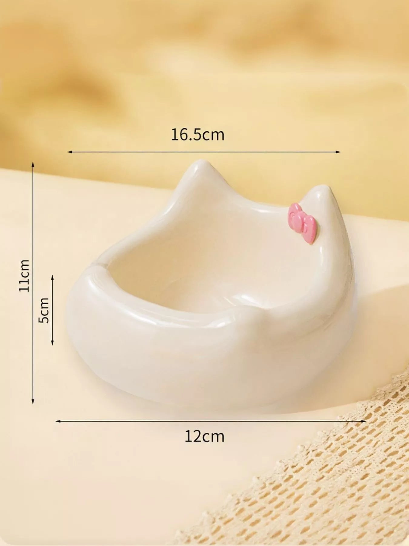 Ceramic Pet Bowl - Elevated with Bowknot