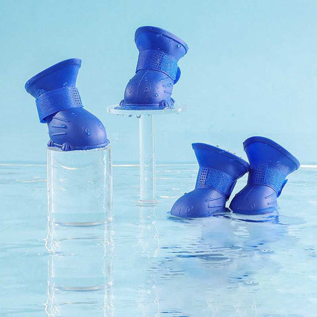 Waterproof Silicone Non-Slip Dog 4 Piece Rain Boots