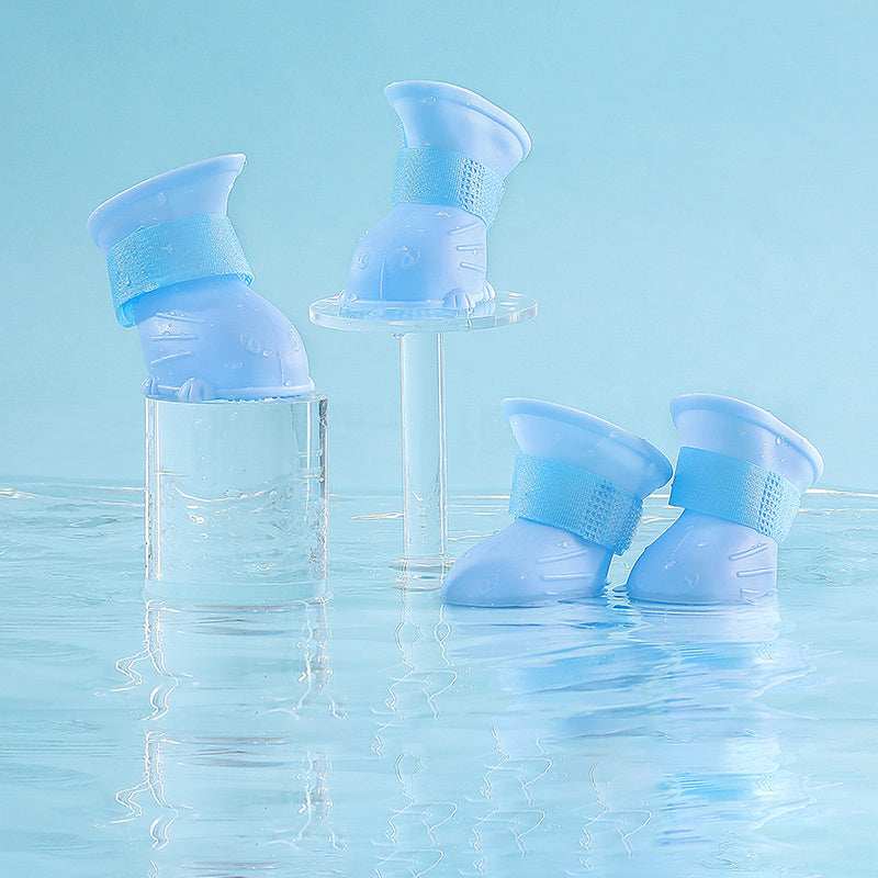 Waterproof Silicone Non-Slip Dog 4 Piece Rain Boots