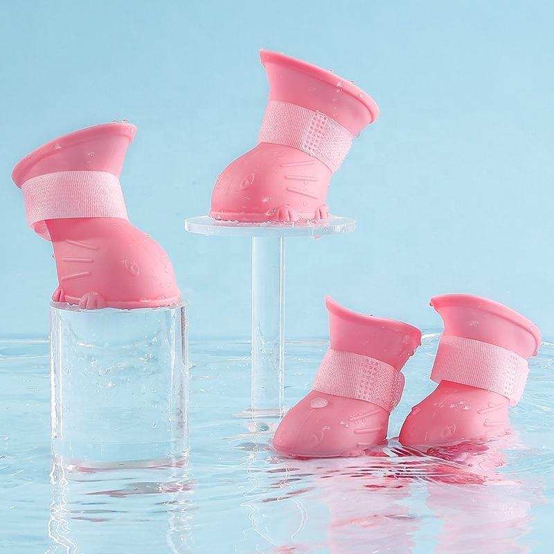 Waterproof Silicone Non-Slip Dog 4 Piece Rain Boots