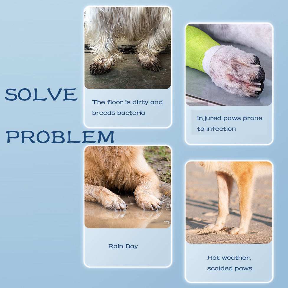 Waterproof Silicone Non-Slip Dog 4 Piece Rain Boots