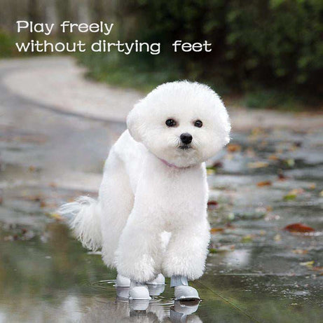 Waterproof Silicone Non-Slip Dog 4 Piece Rain Boots