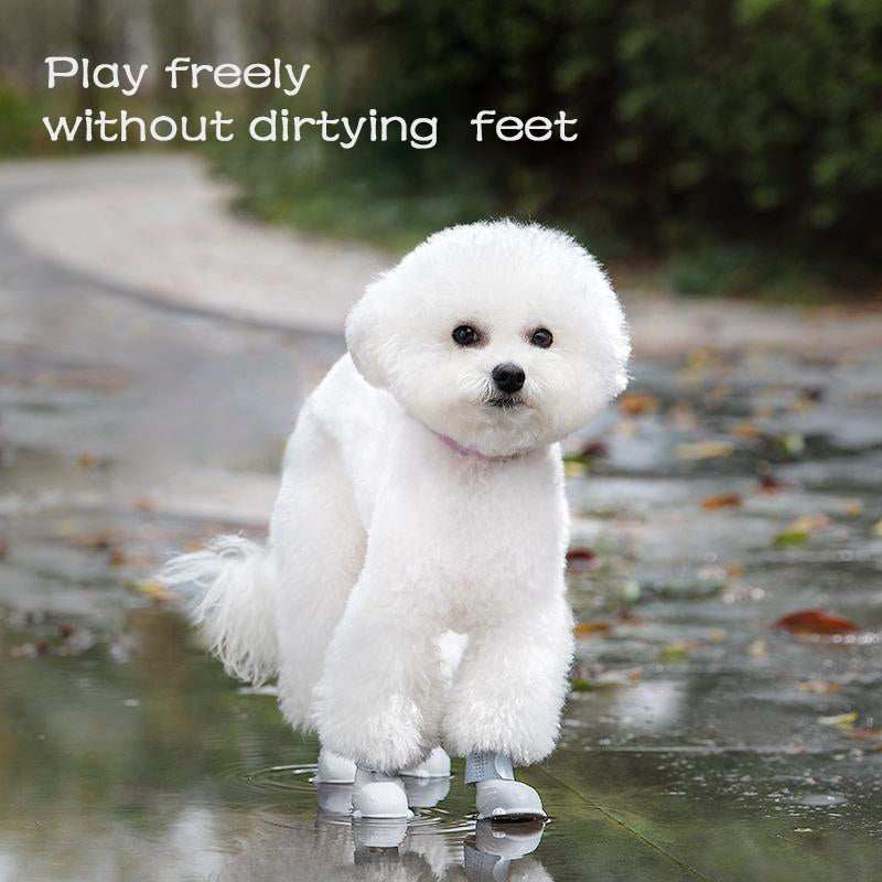 Waterproof Silicone Non-Slip Dog 4 Piece Rain Boots