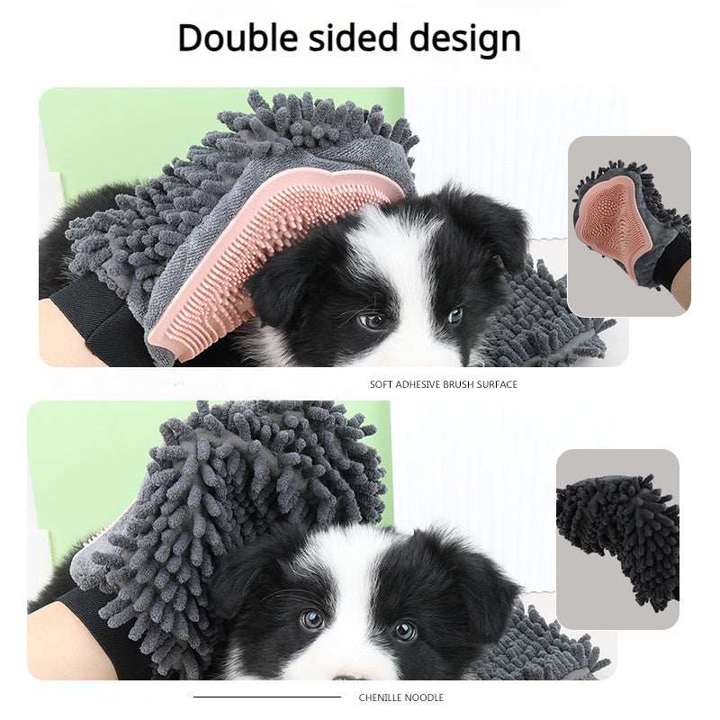 Pet Bathing Brush 2-in-1 Dog and Cat Grooming Glove