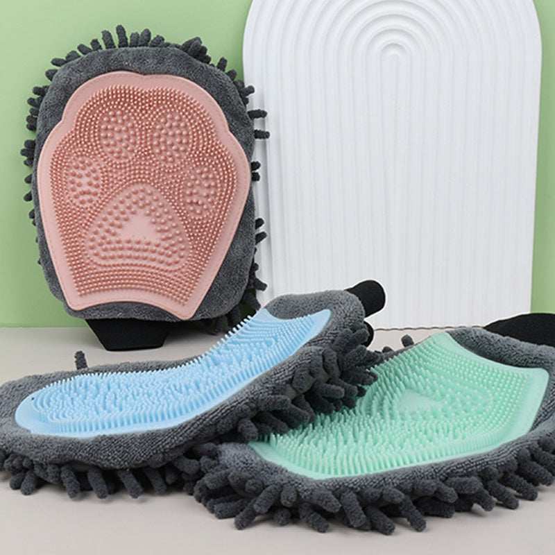 Pet Bathing Brush 2-in-1 Dog and Cat Grooming Glove