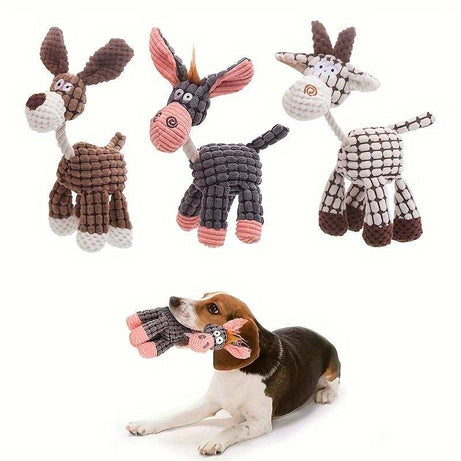 Soft Durable Stuffed Animal Plush Dog Chew Squeaky Toy