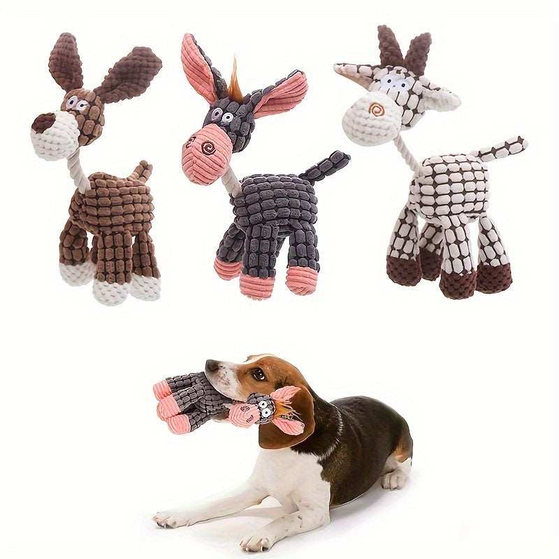 Soft Durable Stuffed Animal Plush Dog Chew Squeaky Toy