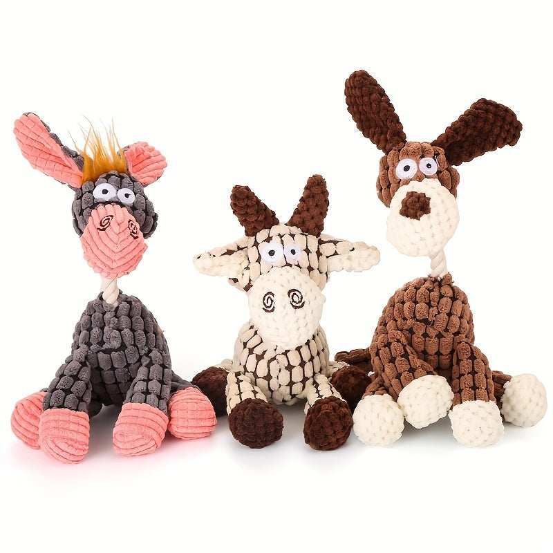 Soft Durable Stuffed Animal Plush Dog Chew Squeaky Toy