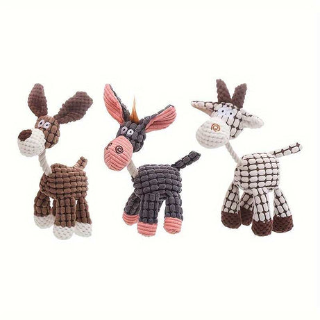 Soft Durable Stuffed Animal Plush Dog Chew Squeaky Toy